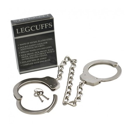 SI IGNITE Legcuffs with chain, Nickel Plated Steel, 41 cm (16 in) - TOYS