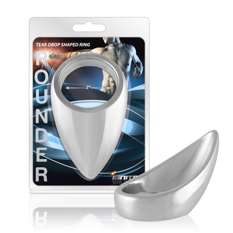 SI IGNITE Teardrop shaped Chrome Pounder Cockring, 5,1 cm (2,0 in) - TOYS