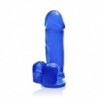 SI IGNITE Thick Cock with Balls and Suction, 18 cm (7 in), Blue - TOYS