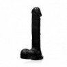 SI IGNITE Cock with Balls and Suction, 20 cm (8 in), Black - TOYS