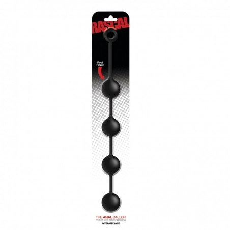 Rascal, The Anal Baller Intermediate, Soft Silicone, Black, 46 cm (18 in) - TOYS