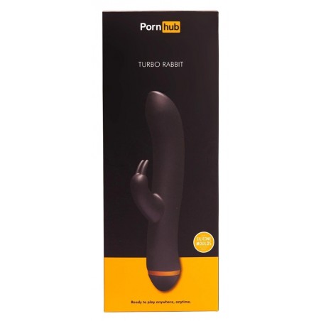 Pornhub, Turbo Rabbit, G-Point Vibrator, Silicone, Black, 22 cm (8,5 in) - TOYS