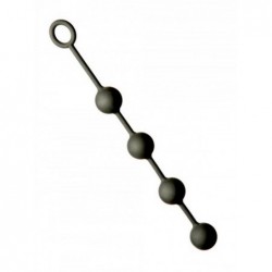 Anal Chain, Rubber Cord, Silicone, L-L-L-L, Black - TOYS