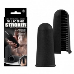 Silicone Stroker, Silicone Masturbator, Black - TOYS